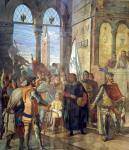 Palazzo Comunale, Pompeo  Randi, Guido da Montefeltro riceve dagli Anziani l ordine di combattere Papa Martino