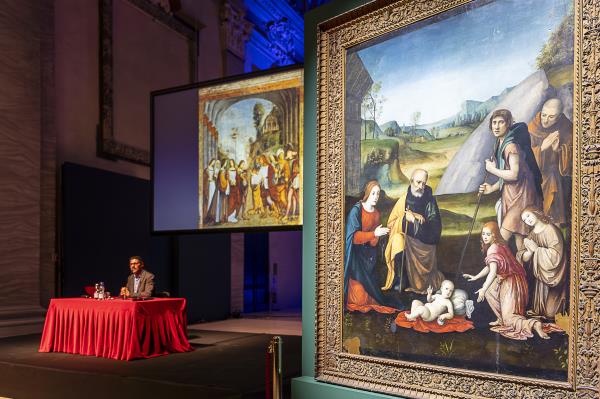 Un Opera al mese - Sacra Famiglia con due Angeli, un pastore e S. Francesco