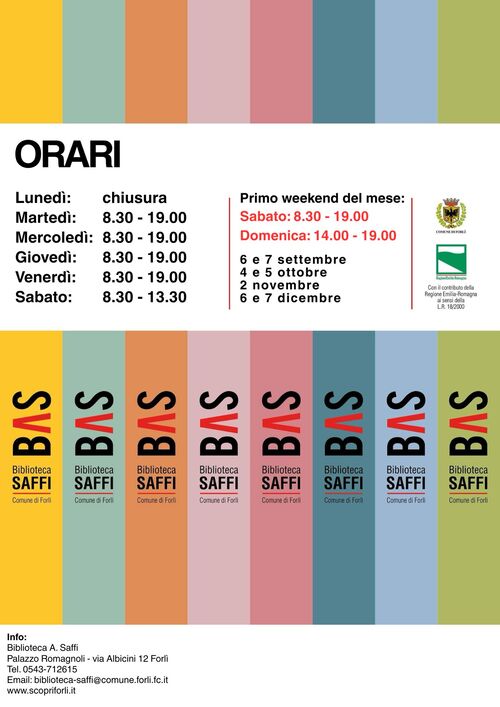 Torna da settembre l'orario invernale alla Saffi e nelle Decentrate